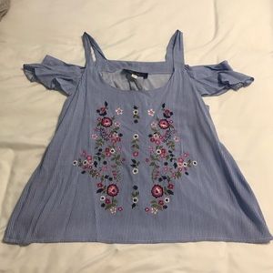 Off the shoulder striped top